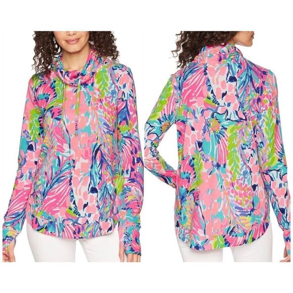 Lilly Pulitzer Fletcher gumbo limbo Cowl neck pullover sweater small
